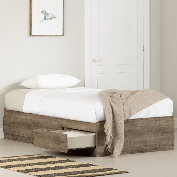  Lit matelot simple Arlen avec 3 tiroirs - chêne vieilli