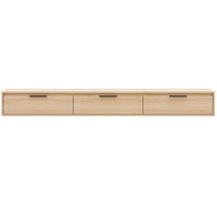  Meuble pour téléviseur mural mince Nordika de 72 po avec 3 armoires de rangement - chêne blond naturel