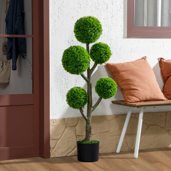 HOMCOM Plante Artificielle Decorative, Cypres en Pot, 110 cm