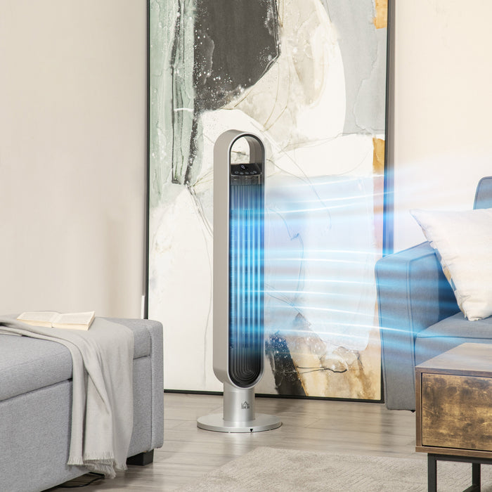 Homcom Ventilateur De Tour De Refroidissement De 39 Po Avec Oscillation Et Minuterie