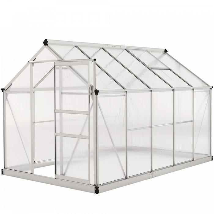 Outsunny Serre, Serre De Plain-pied Transparente Avec Porte Coulissante