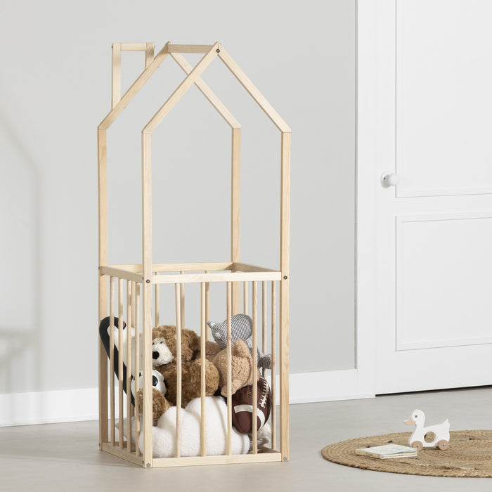 Meuble de rangement Ohana en forme de maison - naturel