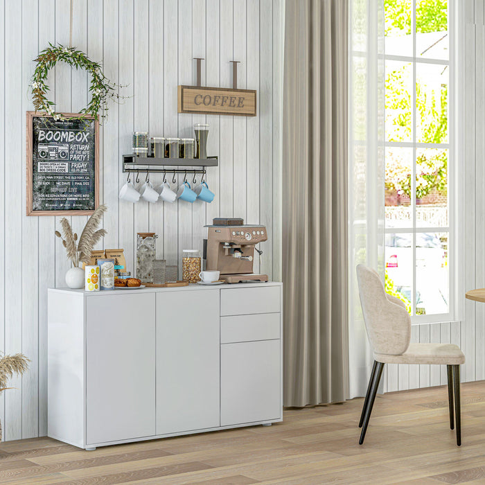 HOMCOM Buffet de cuisine avec tiroirs et armoires de rangement