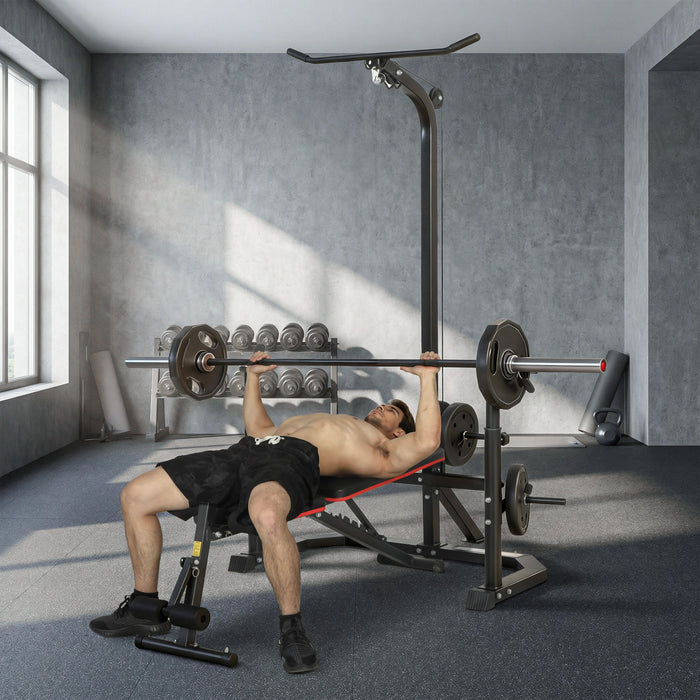 Soozier, Machine de Gym Multifonction a Domicile avec Rack de Developpe Couche, Noir