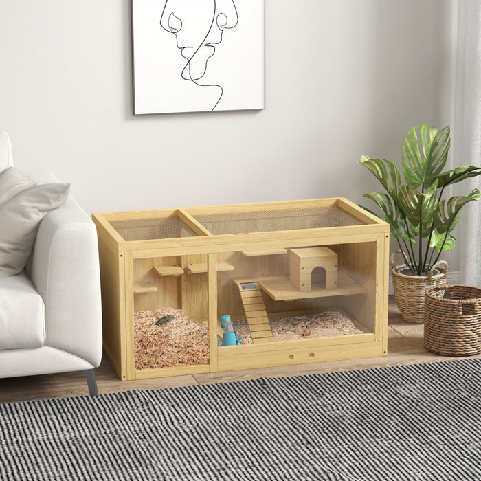 Cage Multiniveau Pour Hamster Avec Plateau Coulissant, Bascules, Echelle