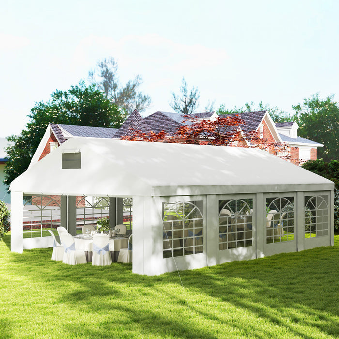 Outsunny Tente De Fete, Abri D'auto 19,6'x26' Avec 8 Fenetres Et Aerations