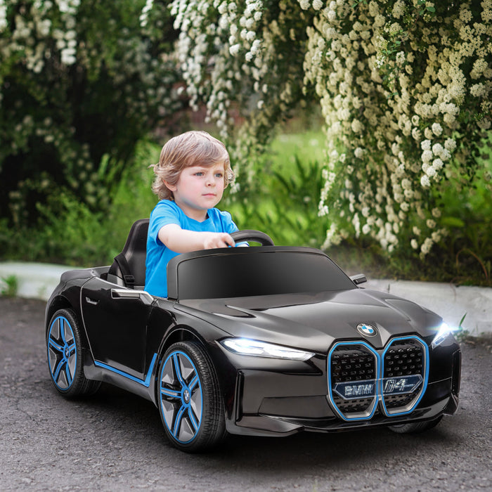 Aosom Voiture Electrique 12 V Avec Telecommande, 3,1 Mph, Jouet Pour Enfants Pour Garcons Et Filles Avec Batterie Portable, Systeme De Suspension, Klaxon, Musique, Lumieres, Noir