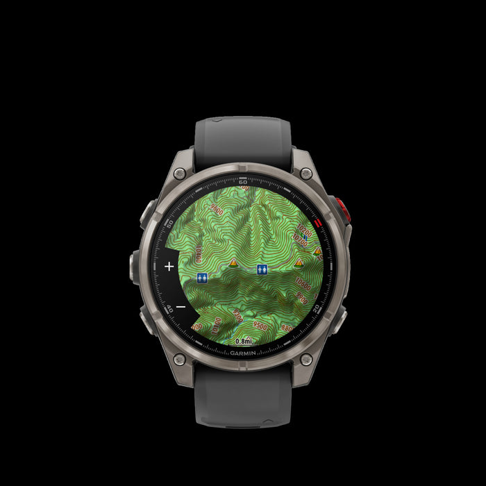 Montre connectee Garmin Fenix 8 Pro 47 mm en titane Pro - Vetements d'entrainement, appels vocaux, economie de course, plans Garmin Coach, chronometrage automatique, conception certifiee pour la plongee