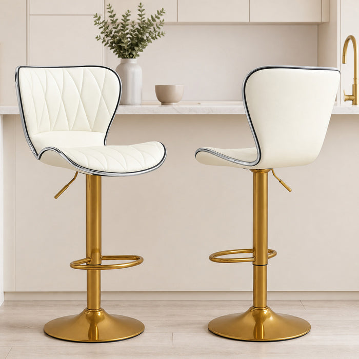 HOMCOM Lot de 2 tabourets de bar reglables, tabourets de comptoir pivotants