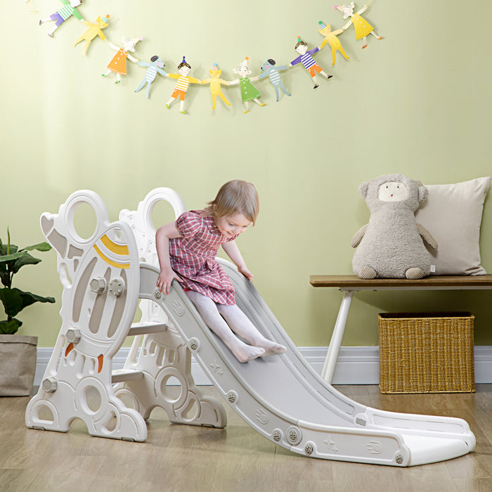 Qaba Toboggan D'interieur Pour Les Tout-petits Ages De 1,5 A 3 Ans, Petit Toboggan Pour Tout-petits, Espace De Jeu Pour Filles Et Garcons, Gris