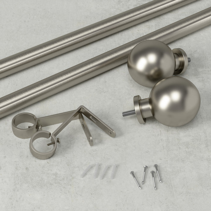 Tringle à rideaux extensible Bolas de Umbra nickel de 1 po - 72 po à 144 po