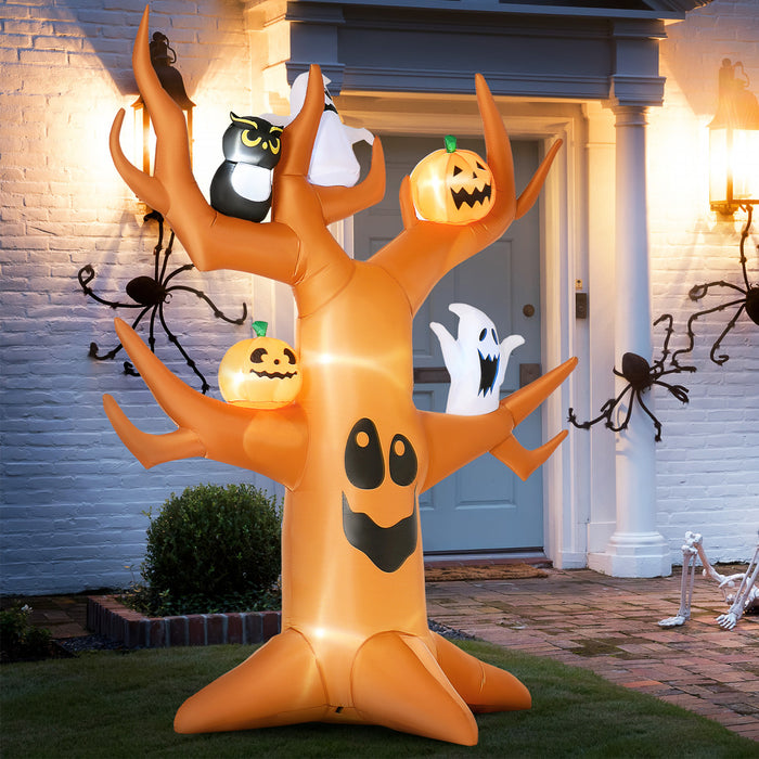 Outsunny Citrouille Hantee D'halloween Gonflable De 9 Pieds Avec Led
