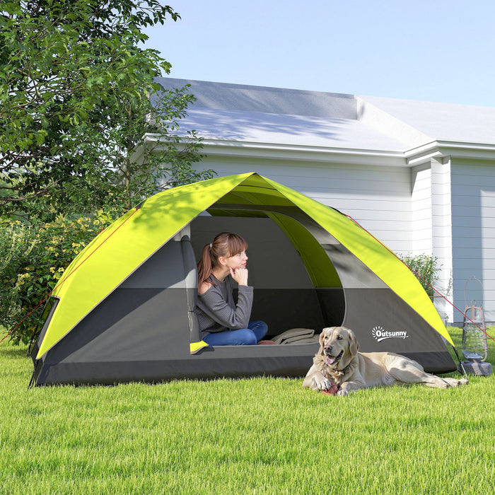 Outsunny Tente De Camping Pour 3 A 4 Personnes, Tente Dome Etanche