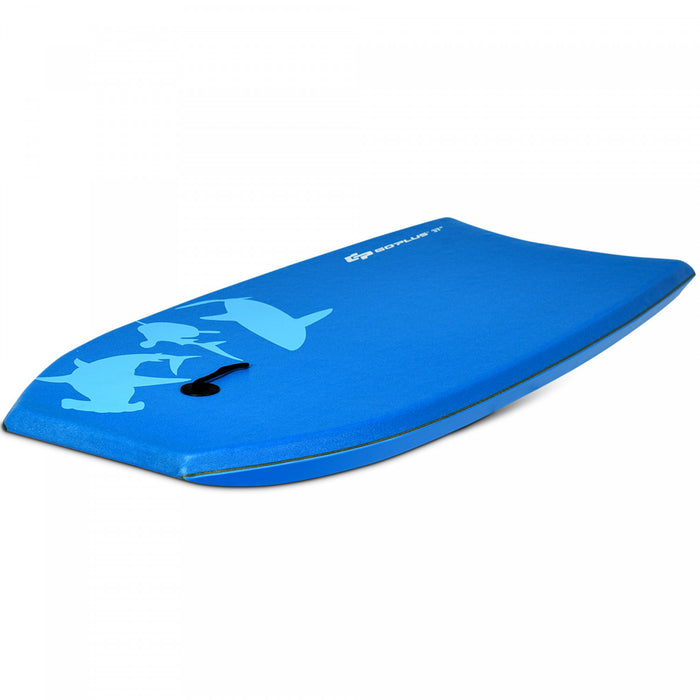 Planche De Bodyboard Surf 37 Pouces (93 X 48 X 6 Cm) Avec Sangle De 93 Cm Et Motif Requin Bleu Pour Debutant Enfant Adulte Xpe+hdpe 0.7kg