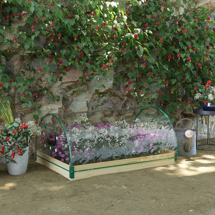 Outsunny Lit De Jardin Sureleve Avec Housse En Plastique Pour Serre