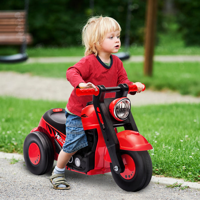 Qaba Voiture Bebe, Voiture A Pousser Pour Les 2 A 5 Ans Avec Musique Et Bulles, Voiture Coulissante Pied Au Sol Pour Les Tout-petits, Blanc Rouge