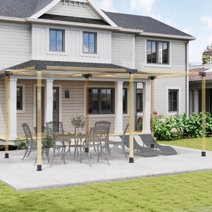 Kit de Supports Pergola Outsunny 12 Pieces pour Poteaux 4x4 (Reel 9,2 cm x 9,2 cm)