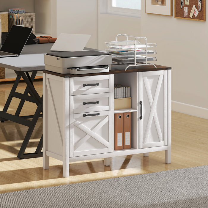 HOMCOM Classeur Lateral avec Tiroirs, Blanc