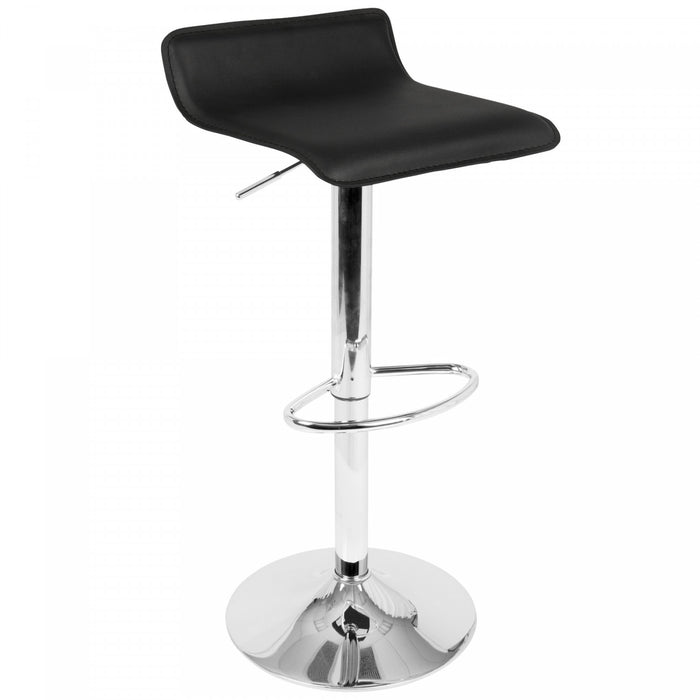 Tabouret pivotant contemporain Ale à hauteur réglable en tissu noir - ensemble de 2