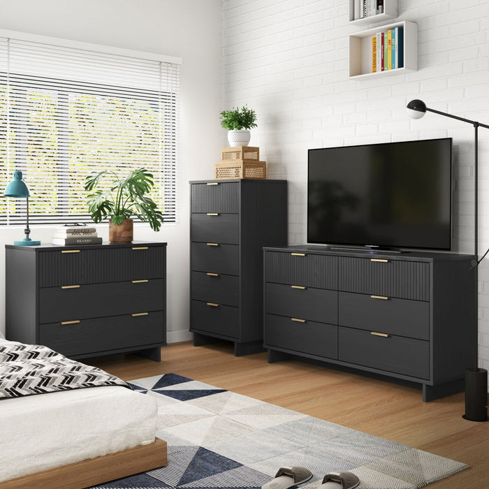 Ensemble de commode 3 pieces Granville Modern en gris charbon
