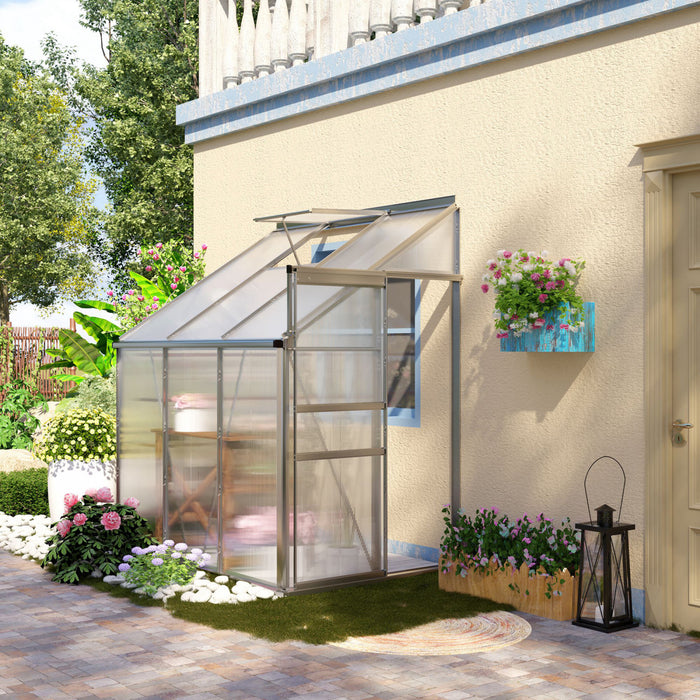 Outsunny Serre En Aluminium De 6' X 4' Avec Event De Toit Reglable, Clair