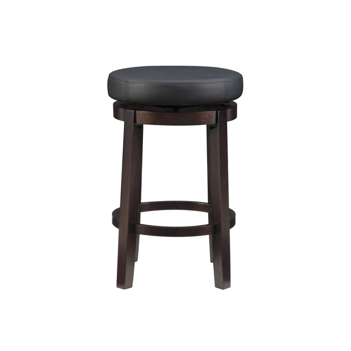 Tabouret Maya de hauteur comptoir en similicuir - noir