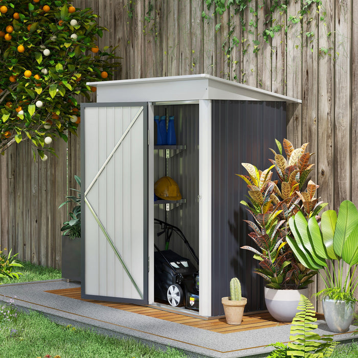Outsunny Remise De Rangement Exterieure En Metal Avec Portes Verrouillables