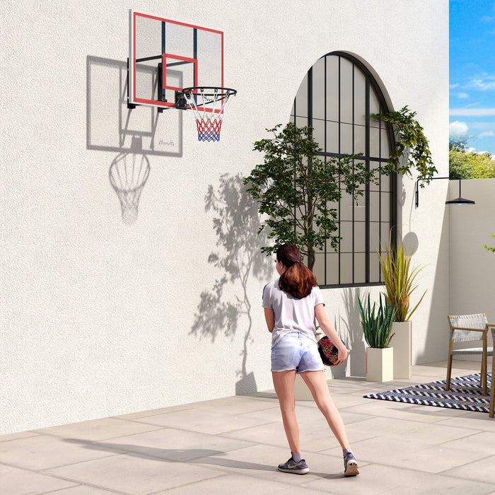 Soozier Panier De Basket Mural Avec Panneau Incassable, Blanc