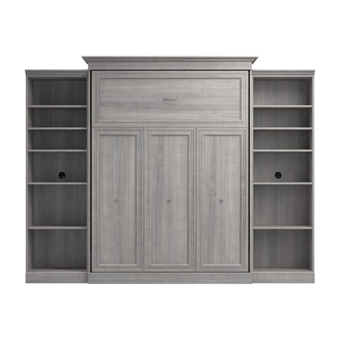 Grand lit escamotable Versatile de Bestar de 115 po (L) avec 2 organisateurs de garde-robe - gris platine