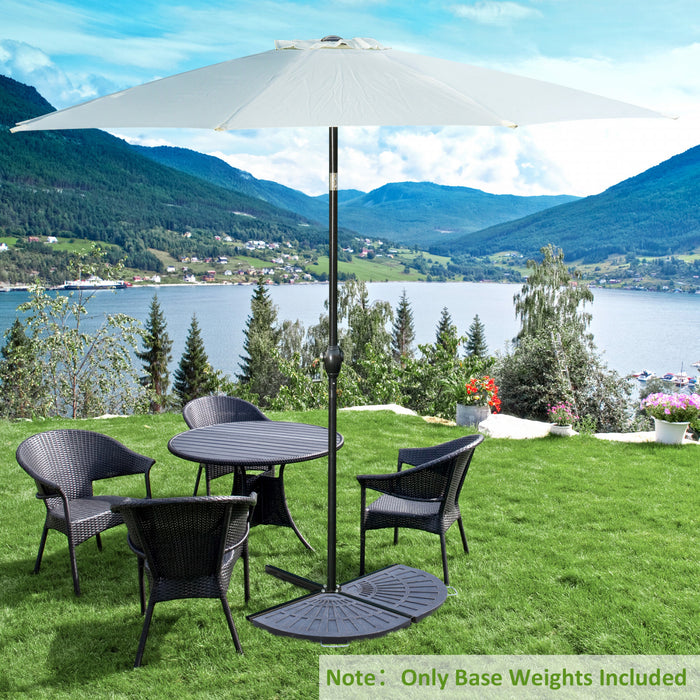 Outsunny, ensemble de 2 poids de base pour parasol portables, 61,6 livres, en resine, en forme de eventail, pour parasol de jardin