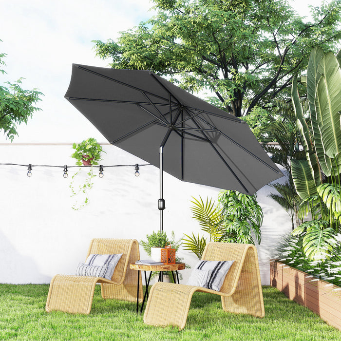 Outsunny Parasol Gris