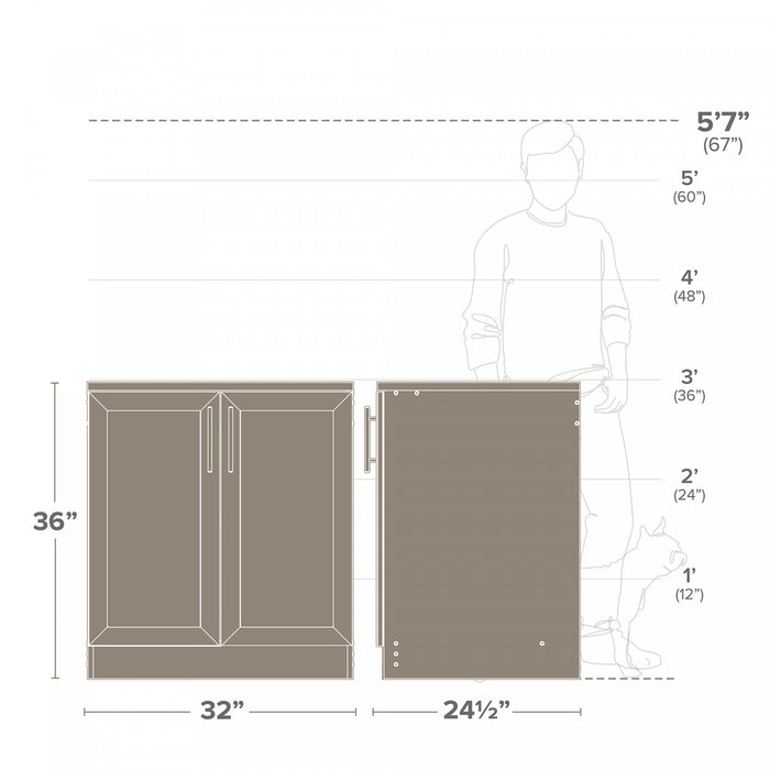 Armoire de rangement de base Elite de Prepac de 32 po - blanche