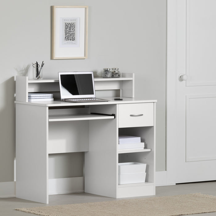 Axess Bureau De Travail Avec Support A Clavier - Blanc Solide