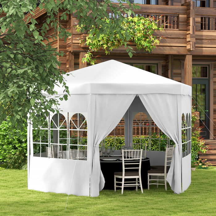 Outsunny 13 Ft Outdoor Gazebo Canopy Party Tent With 6 Removable Side Walls