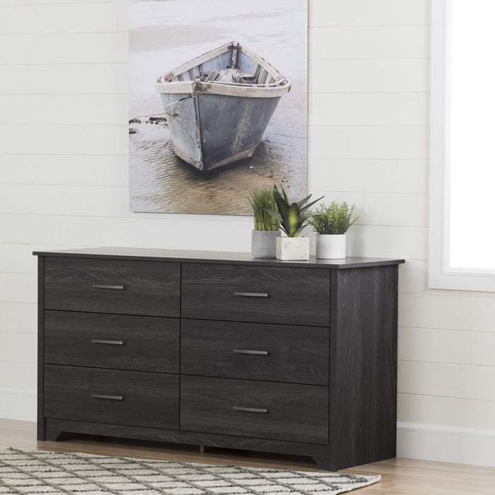 Fusion Commode 6 Tiroirs - Chene Gris