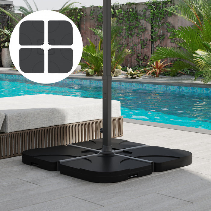 Outsunny - Lot de 4 poids de base pour parasol de jardin, noir