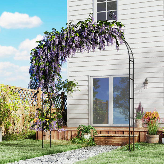 Outsunny Treillis D'arche De Jardin En Metal De 8 Pieds, Tonnelle De Jardin