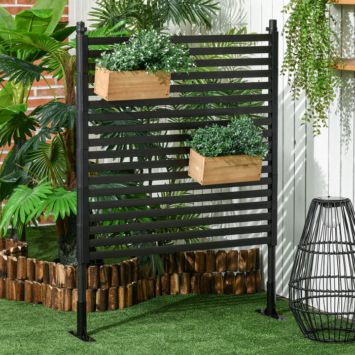 Outsunny Cloture de jardin avec piquets de 4pi, cloture avec pieds, marron
