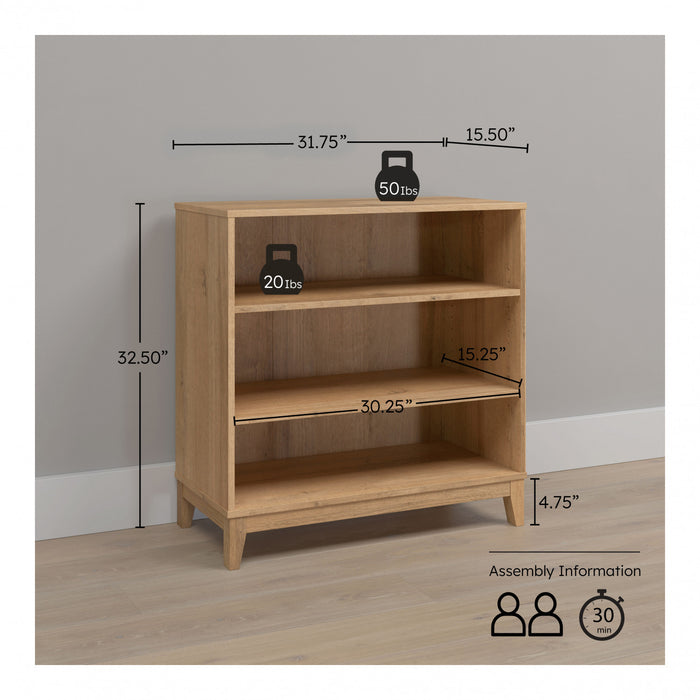 Modulr Bibliotheque A 2 Tablettes Reglables – Chene Naturel