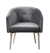  Chaise D'appoint Velma En Velours Gris