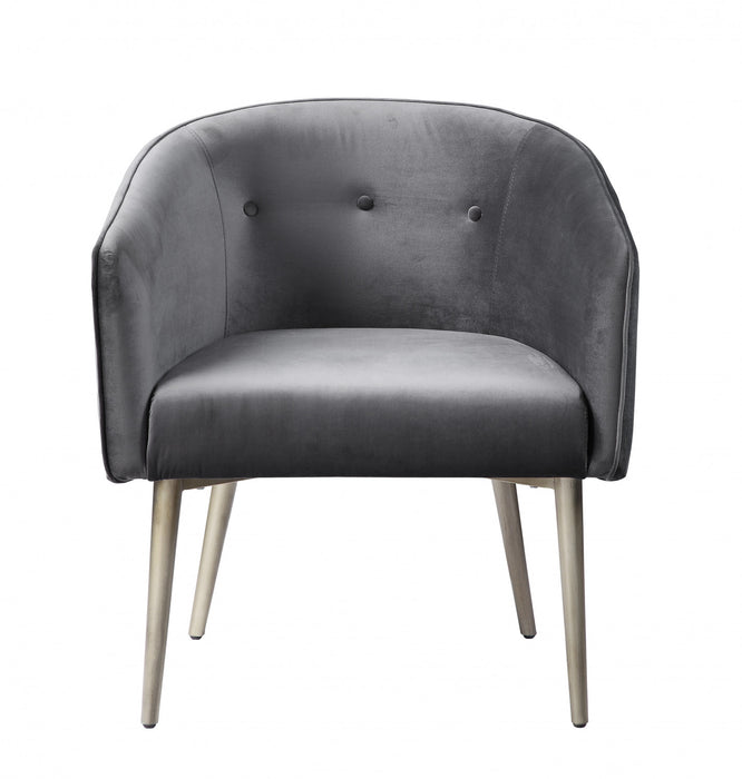 Chaise D'appoint Velma En Velours Gris