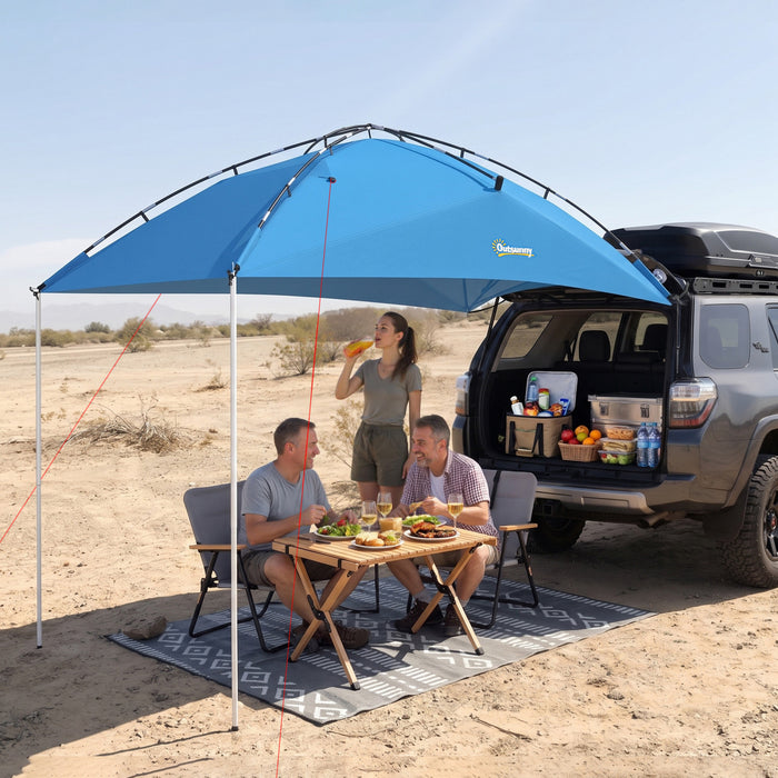 Tente de hayon Outsunny pour SUV, etanche, 350 x 245 cm, bleu clair