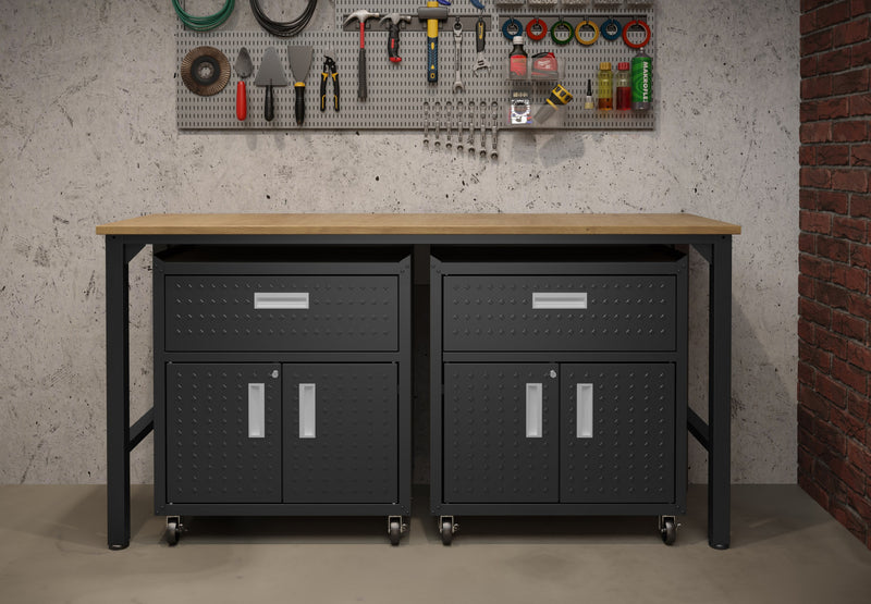 Ensemble de garage moderne Fortress 3 pieces en gris charbon