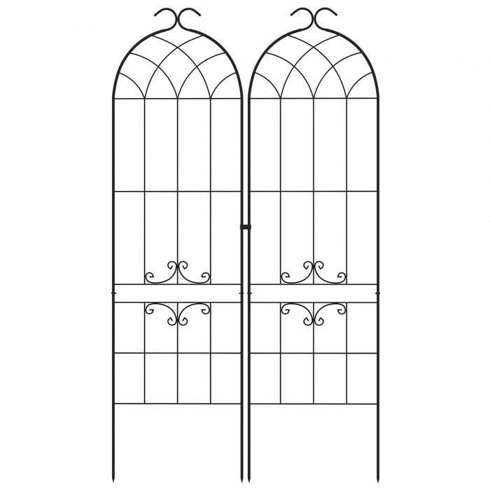 Outsunny 2 Treillis De Jardin Pour Plantes Grimpantes, Treillis Metallique