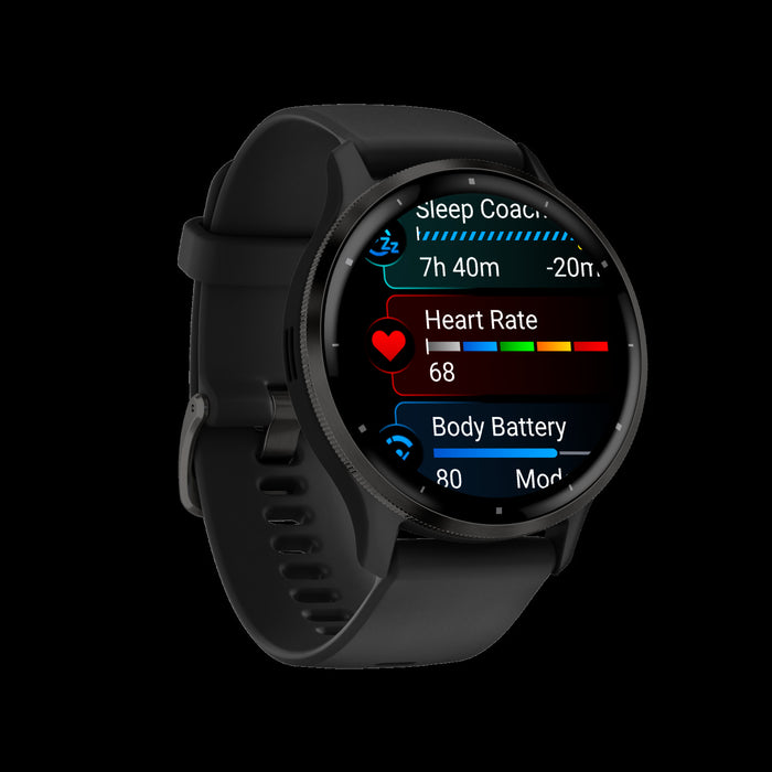 Garmin Venu® 3 Montre Intelligente Gps - Suivi De Sante Avec 14 Jours D'autonomie, 45mm - Boitier Noir