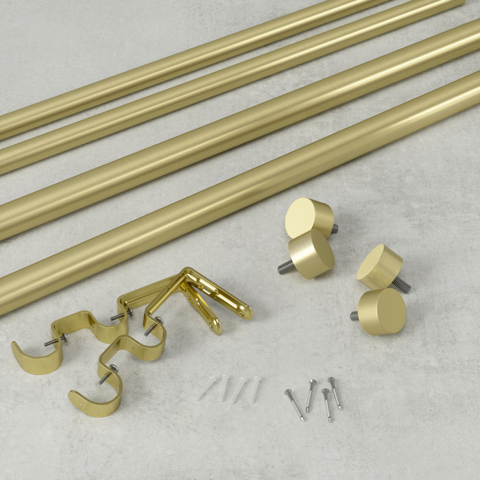  Tringle à rideaux extensible double Cappa de Umbra laiton de 1 po - 120 po à 180 po