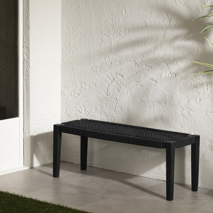 Banc Agave en corde - noir