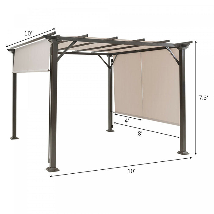 10’ X 10’ Pergola Kit Cadre En Metal Gazebo &canopy Cover Patio Furniture Shelter
