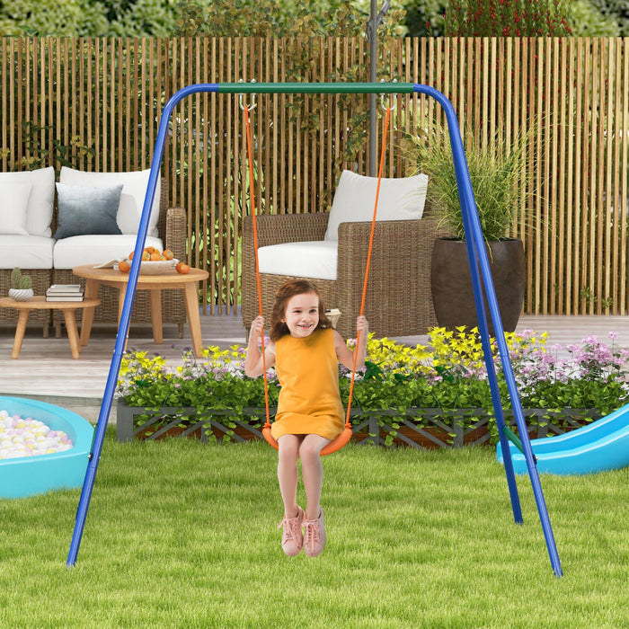 Outsunny 2 En 1 Toddler Swing Set, Balancoire En Metal Avec Harnais De Securite Pour Bebe, Enfants De 6 Mois Et Plus, Balancoire Robuste Pour L'interieur/l'exterieur, Jeu De Cour Arriere, Orange