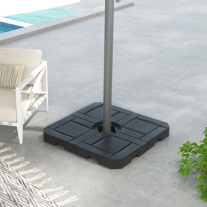 Outsunny 4 pieces poids de base de parasol, remplis d'eau ou de sable
